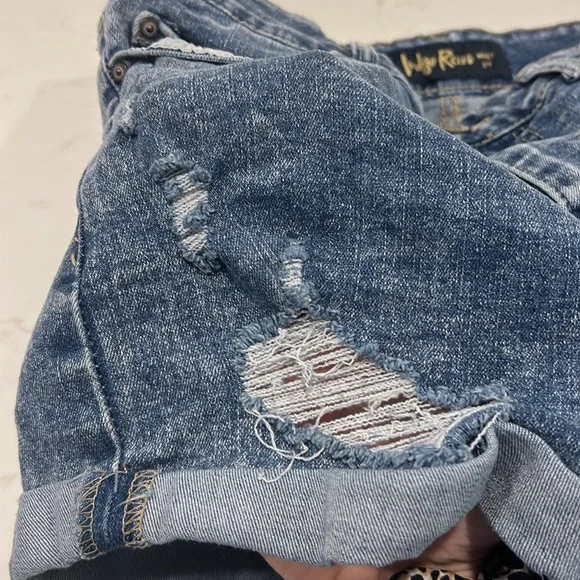 Ripped High Rise Jean Shorts - Picture 5 of 5